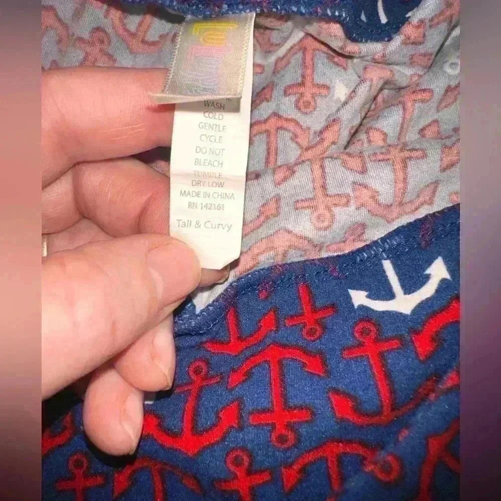 Lularoe TC nautical anchor leggings. From ex retailer closet. Worn 2X. - Picture 4 of 5